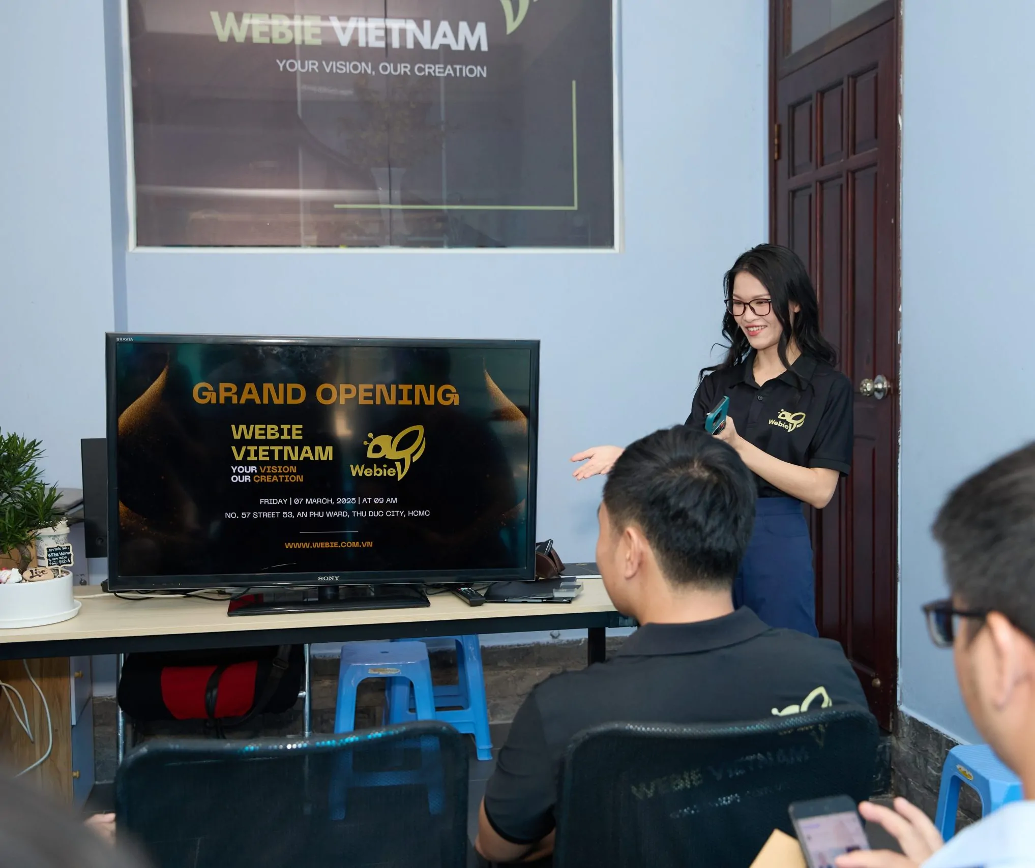Huyen Dang present in Webie New Office Grand Opening